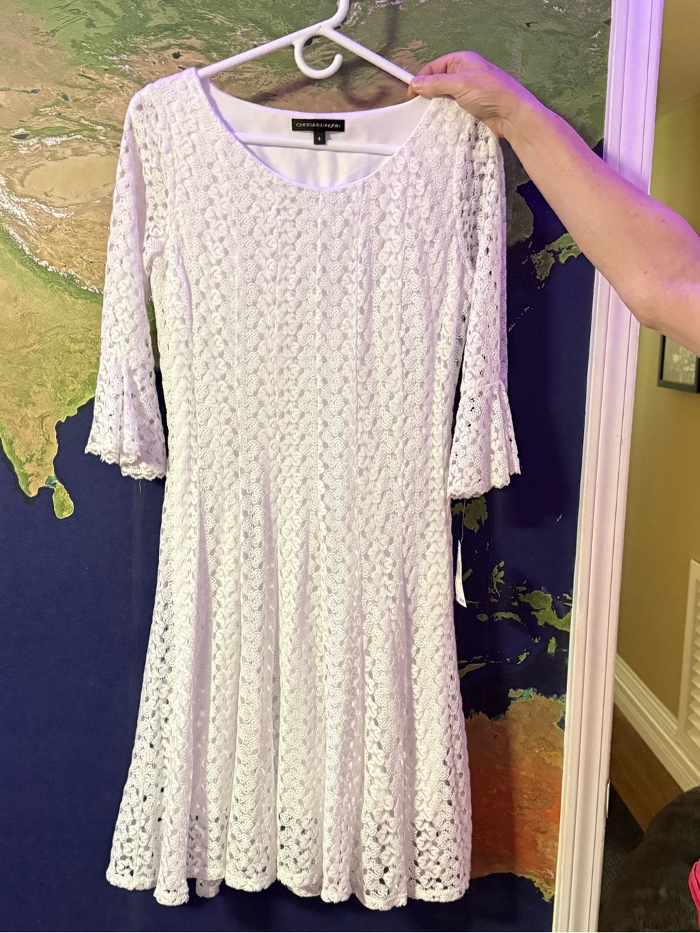 New white lace a-line dress